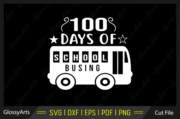 100 Days of School Busing SVG: Graphics for Crafts