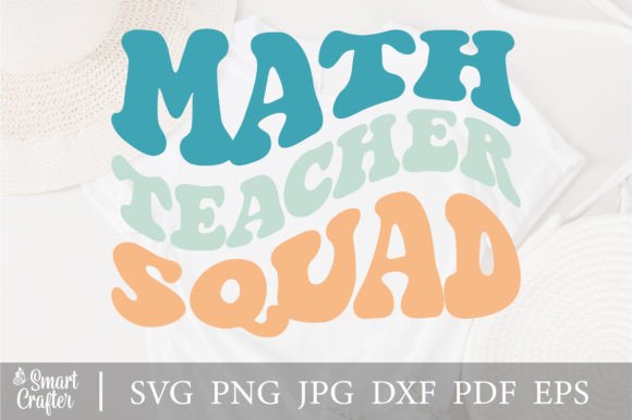 Math Teacher Squad SVG: Wavy Graphics for Crafts