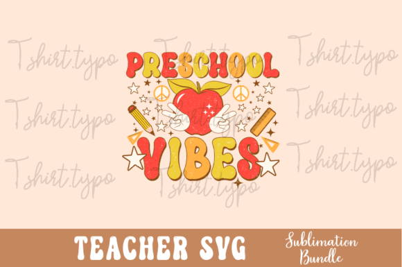 Preschool Teacher Vibes SVG: Graphics for Crafts