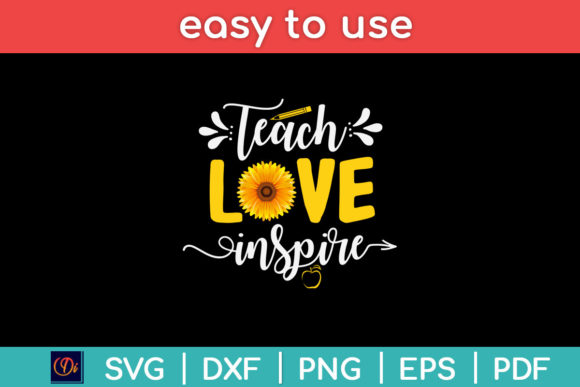 Sunflower Teach Graphics for Crafts & Branding